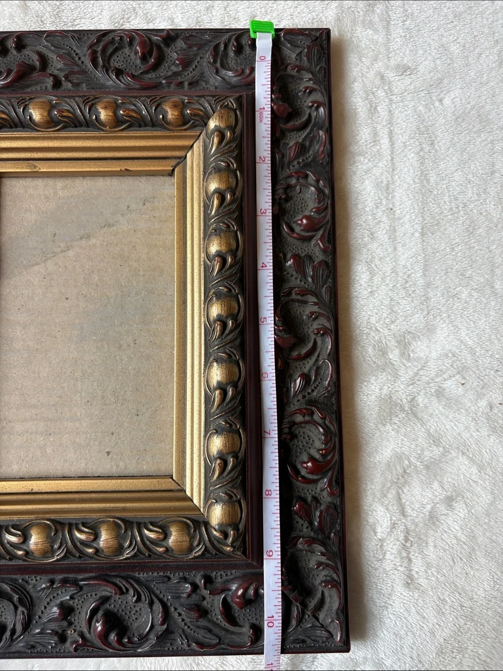 Vintage-Style Gold and Dark Red Ornate Picture Frame